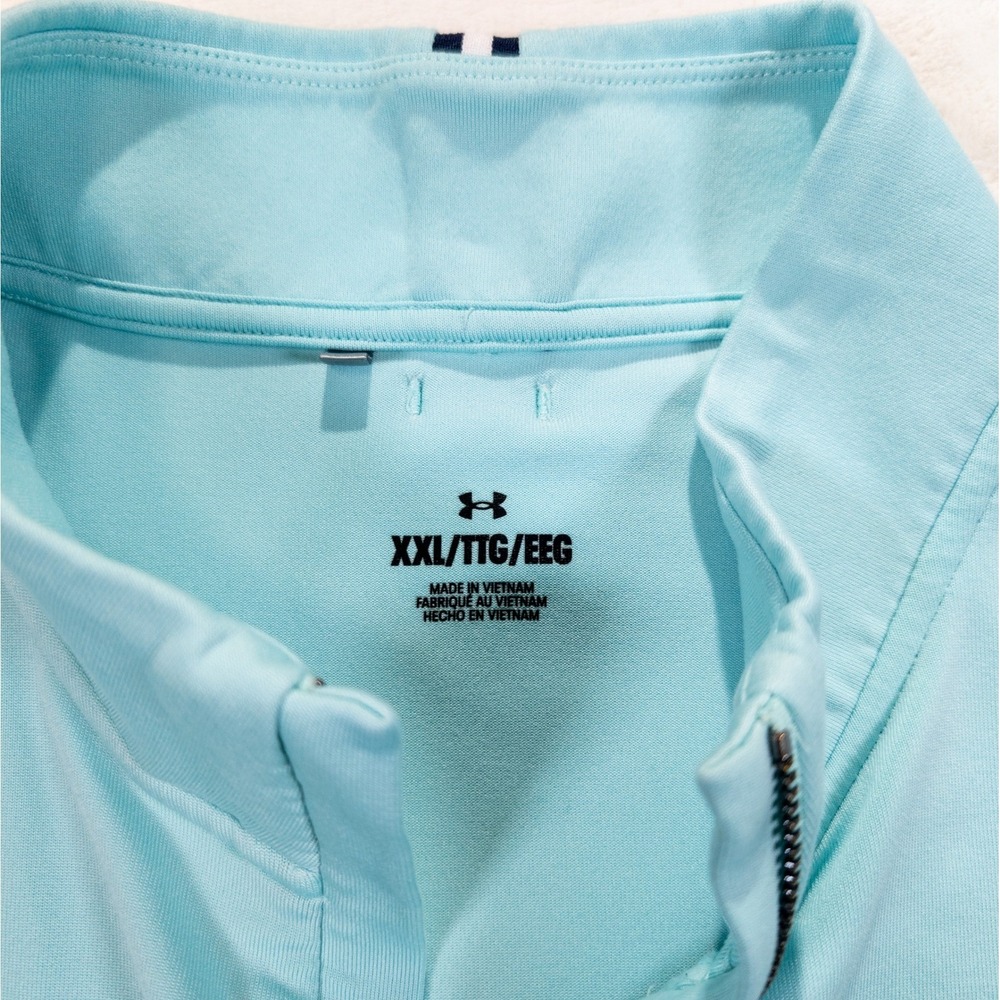 Under Armour Quarter Zip Shirt Women XXL Blue Golf Performance Activewear - Picture 5 of 8